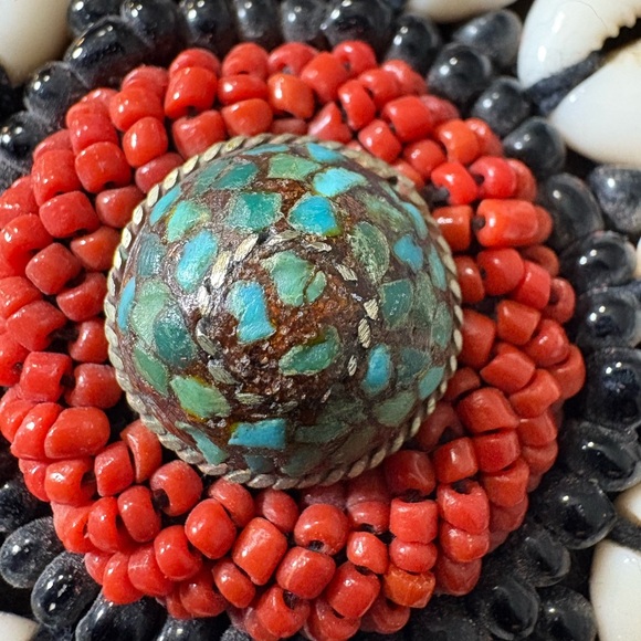 Beautiful Turquoise, Shell and Bead Statement Belt. Can Fit Most Sizes. 65” Long - Picture 3 of 17